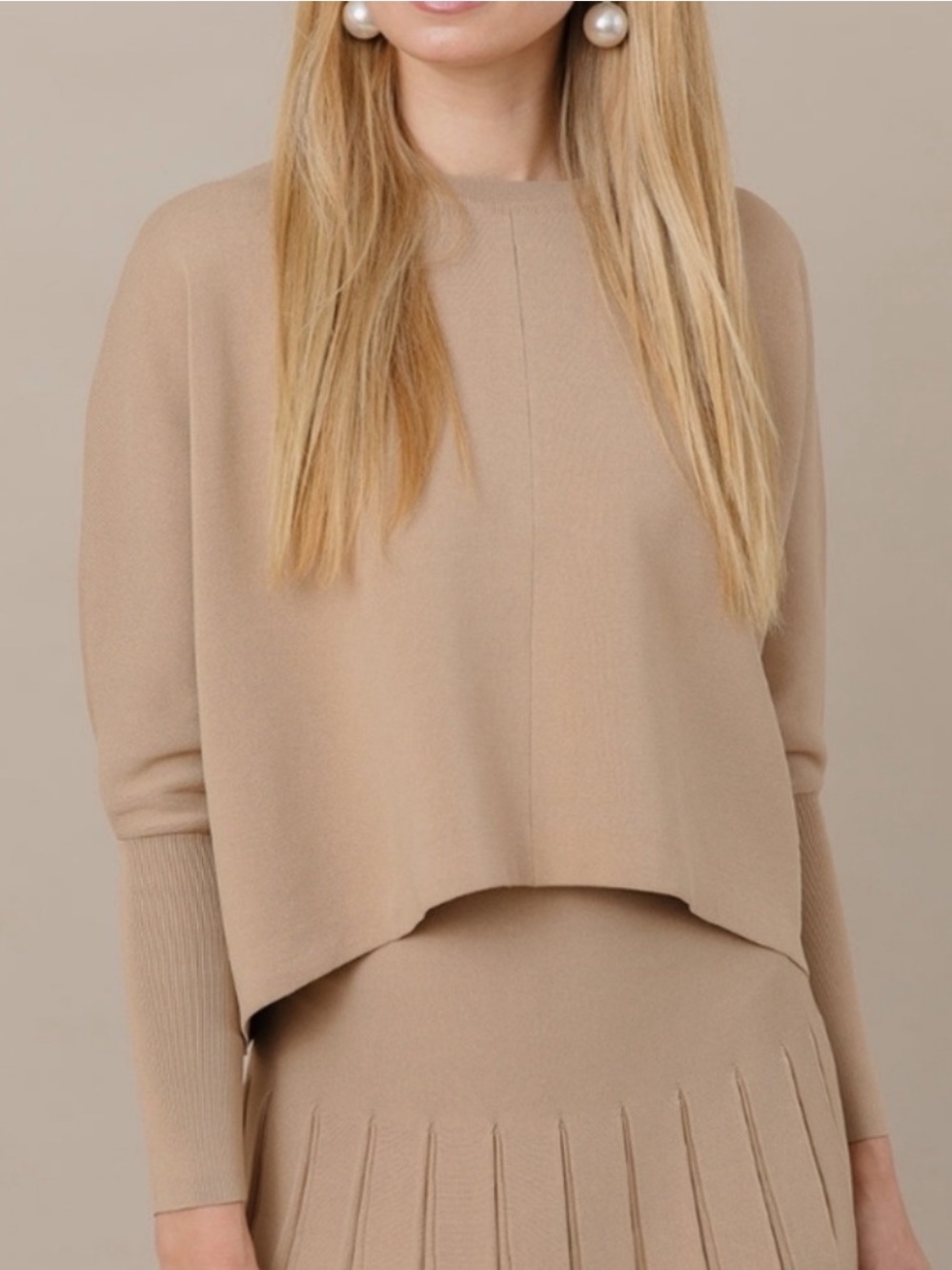 Neutral Beige Knit Sweater